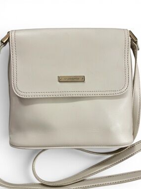 Liz Claiborne Cream Minimalist Flap Crossbody Bag – Vintage Prep Style